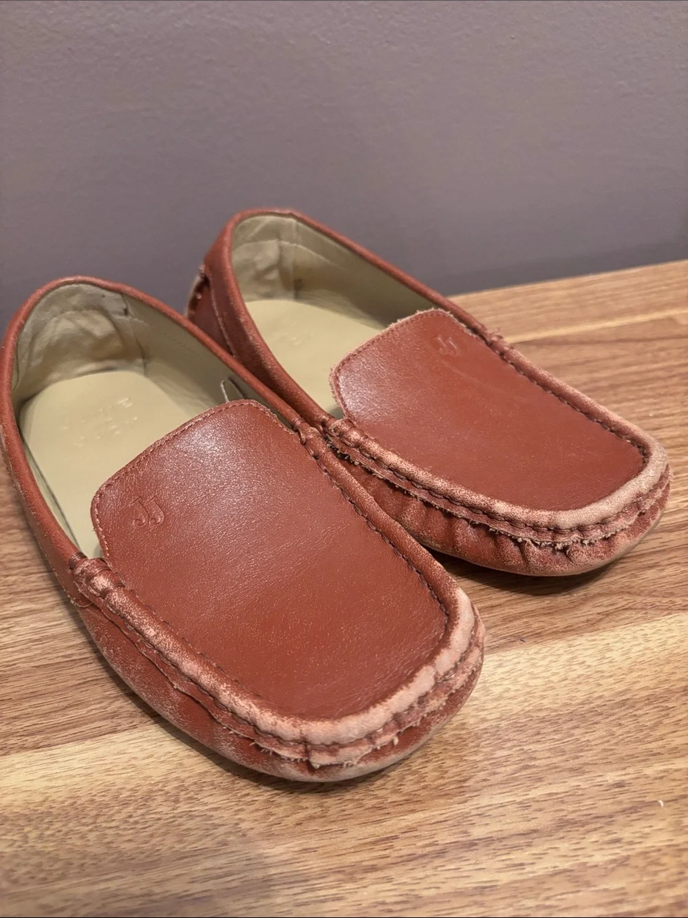 Janie and Jack Toddler Boy Brown Leather Driving Moccasin Loafers Size 2K